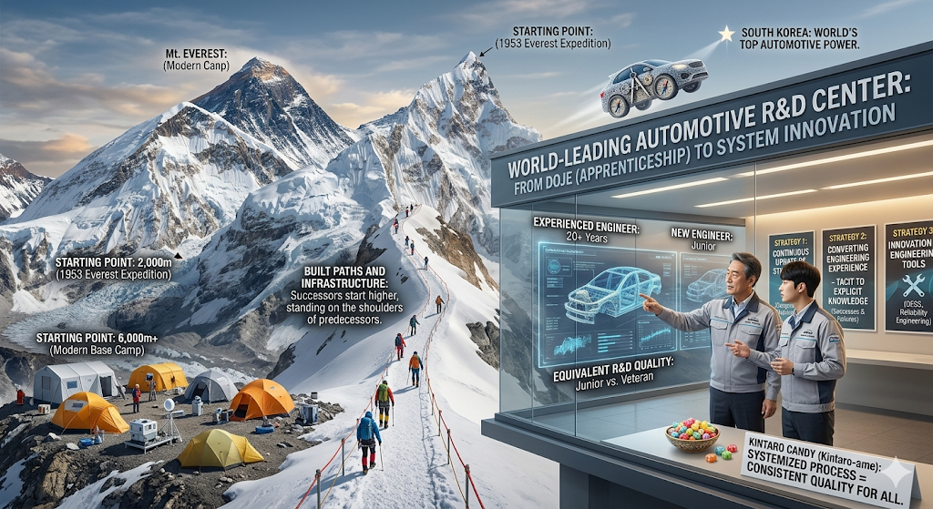 연구개발의 시작점은 어디서 출발하는가 라는 블로그 내용을 설명하는 상징적인 사진입니다.